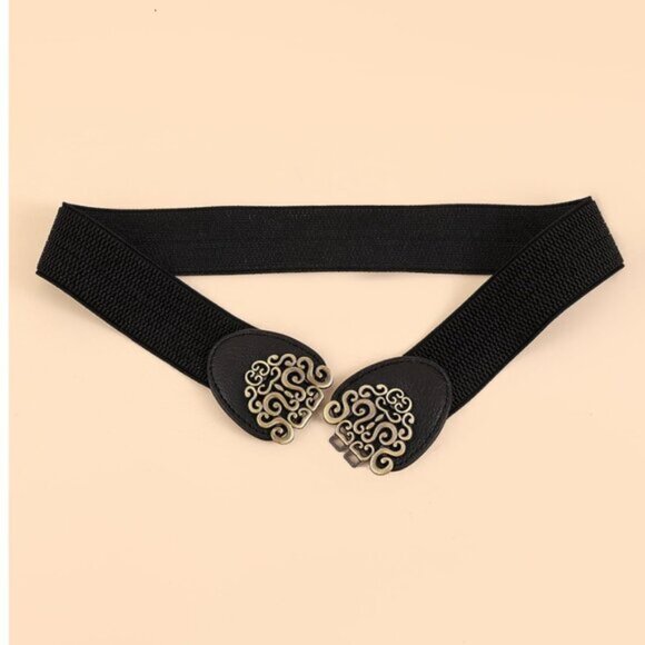 Textured Metal Belt Gold/Black